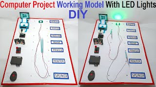 computer project working model 2026 - devices - input - output - matching - led lights - craftpiller