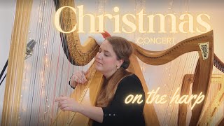 30 minutes of Christmas songs on harp instrumental background