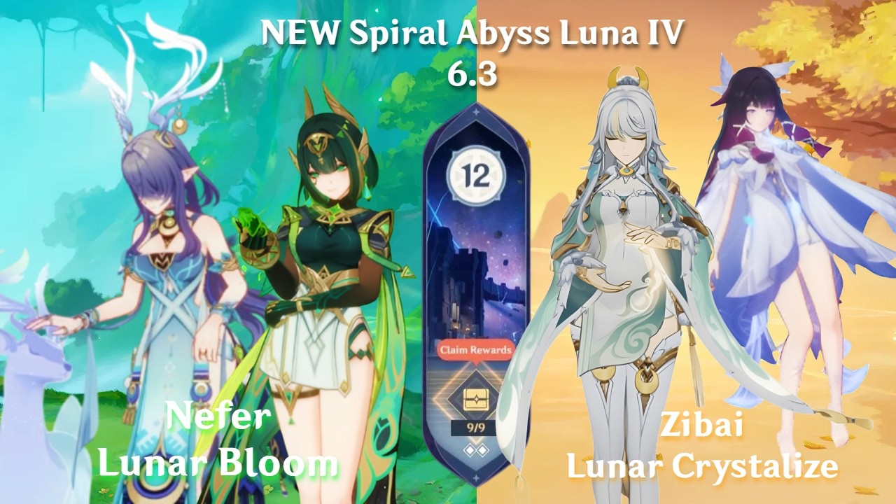 ZIBAI DESTROYS THE  NEW ABYSS!! | Zibai Lunar Crystalize & Nefer Lunar Bloom | NEW Spiral Abyss 6.3