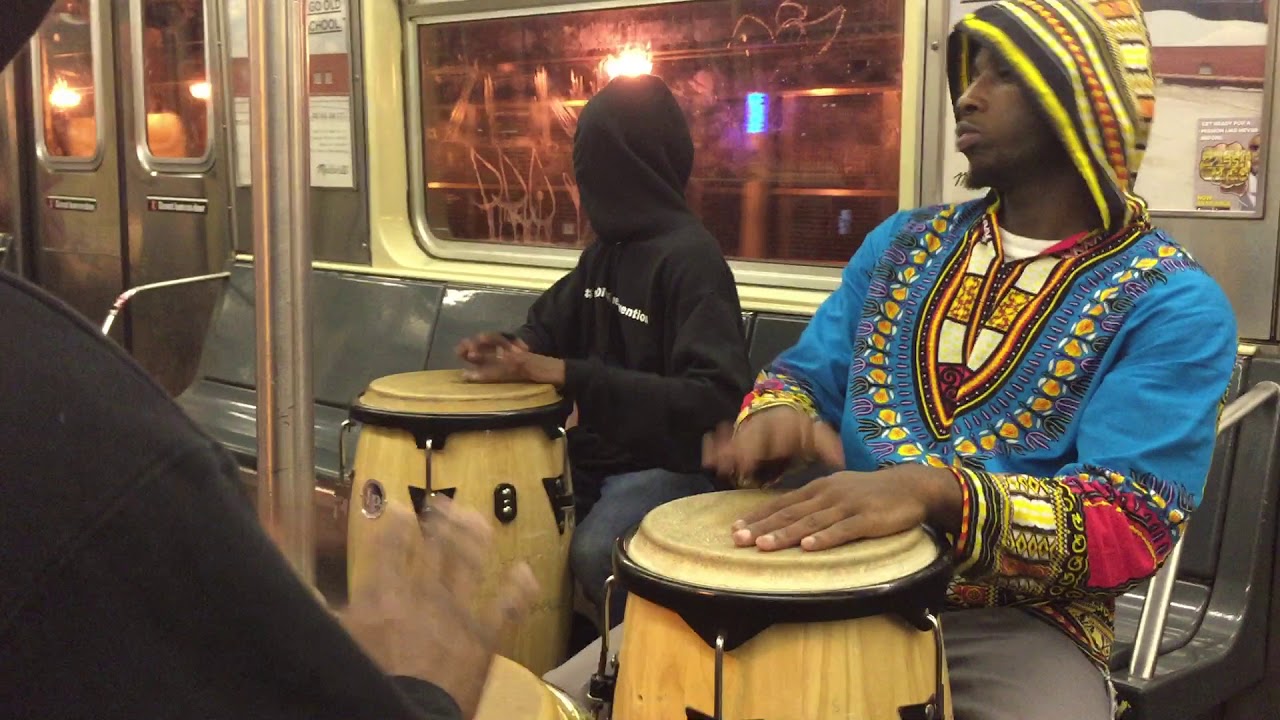 Percussionists on the J train (tequila minsky)