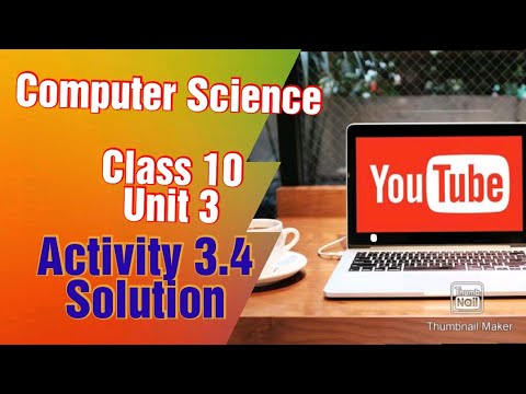 Activity 3.4 Solution Class 10 unit 3. computer. Lecture 57