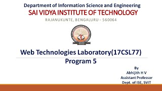 Celebrity VTU Web Technologies Laboratory (17CSL77) Program 5 Net Worth