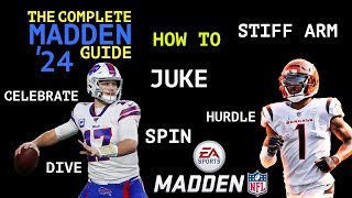MADDEN 24 HOW TO JUKE STIFF ARM SPIN DIVE HURDLE TRUCK STICK