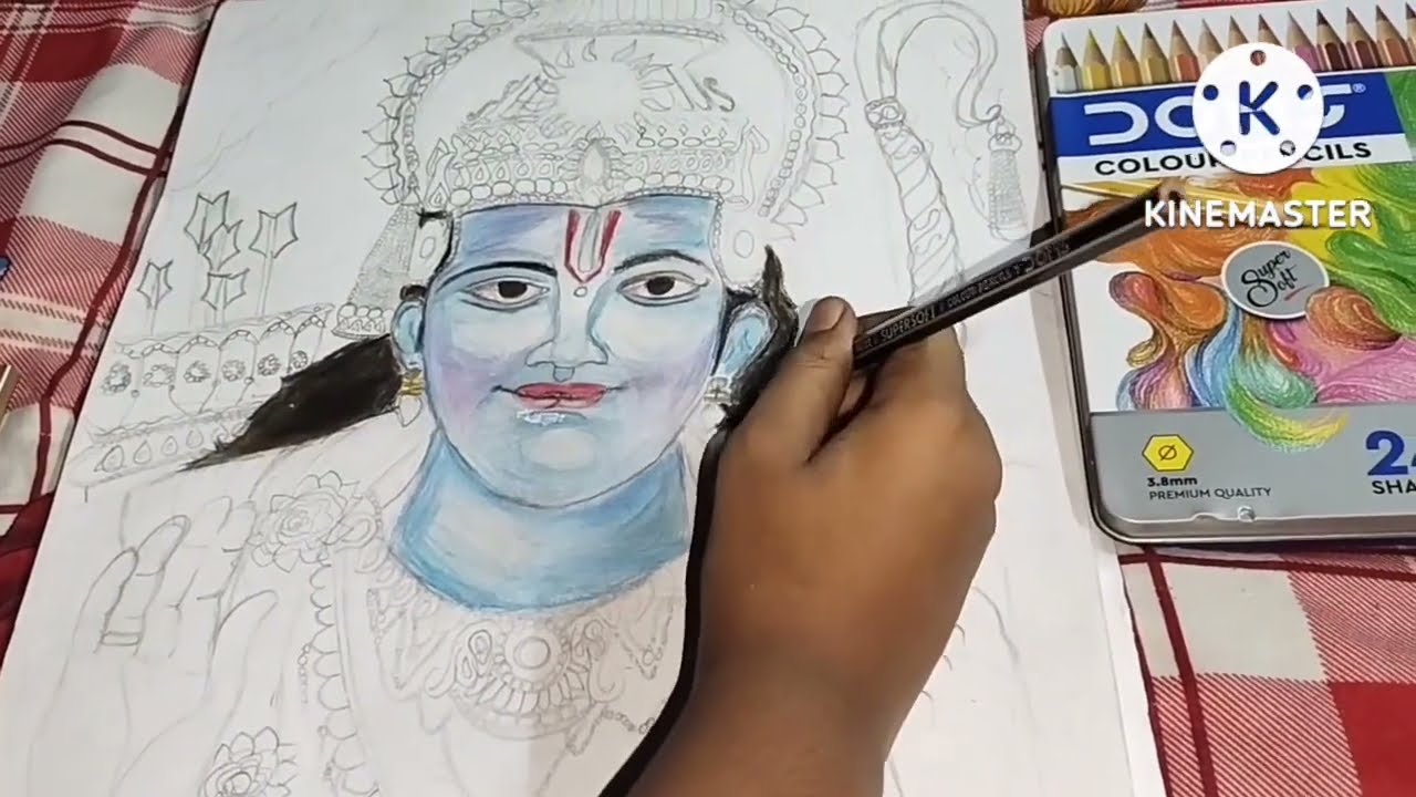god ram drowning # out line colour # part -1 ## youtube # dom's colour pencil use# Supriyo arts###