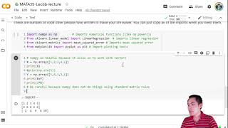 MATA35 - Lecture 6b - Python basics for linear regression