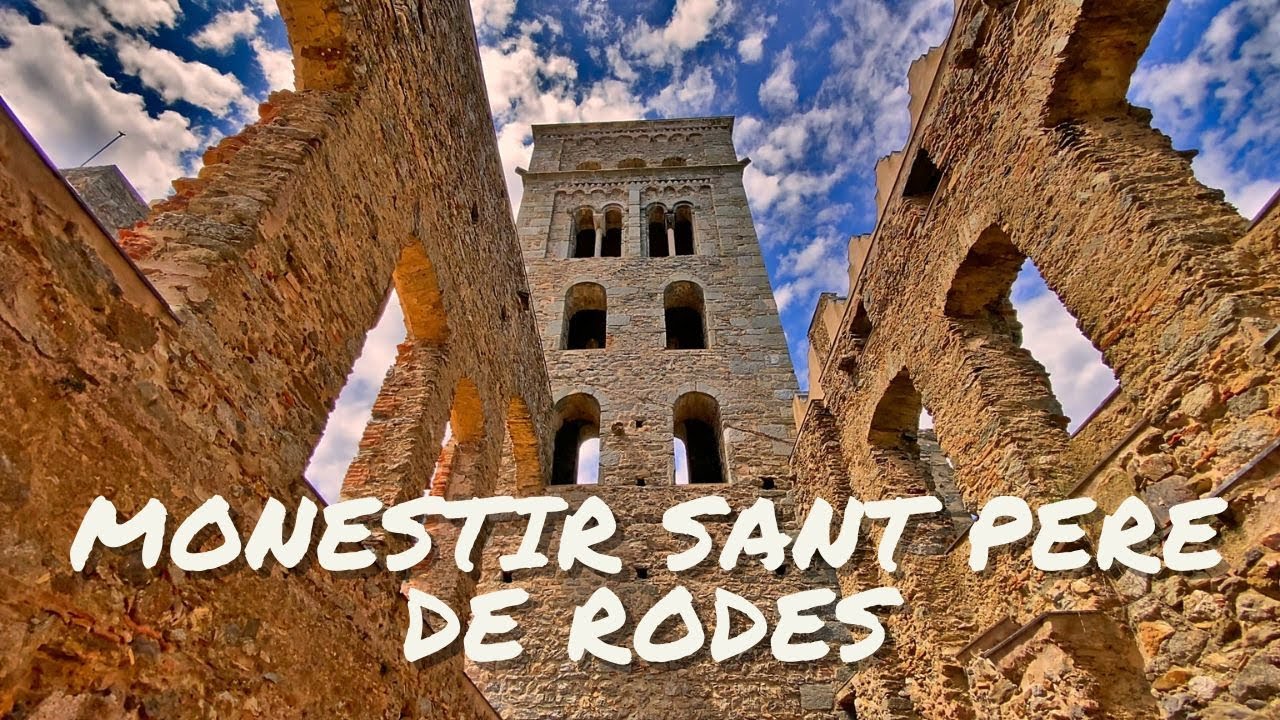 4k CAMINANDO por el MONESTIR de Sant Pere de Rodes. Benedictine. MONASTERY walking tour