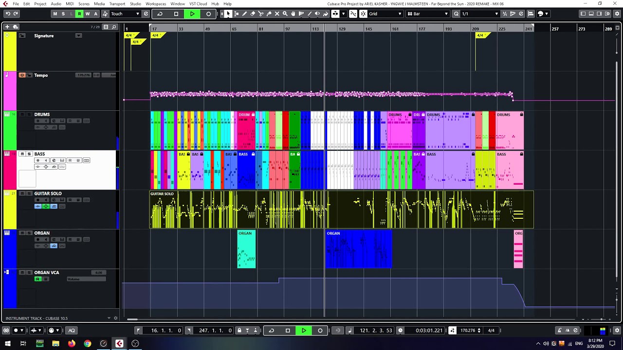 CUBASE 10.5  - YNGWIE J MALMSTEEN  - Far Beyond the Sun   2020 REMAKE