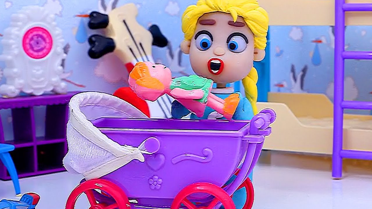 funny pranks videos Elsa Lullaby doll 💕Superhero Play Doh Stop motion videos for kids