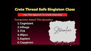 How to create thread safe singleton class in java