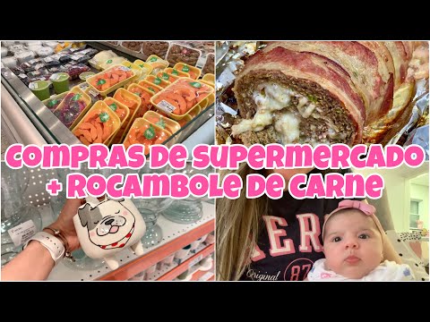 COMPRAS NO SUPERMERCADO | TOUR LOJA DE UTILIDADE | FIZ ROCAMBOLE DE CARNE MOÍDA | Priscila Mello