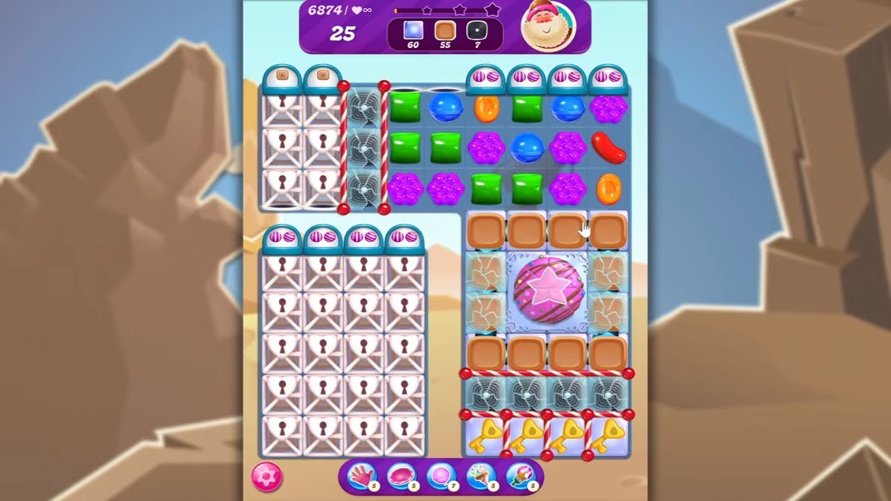 Candy Crush Saga LEVEL 6874 NO BOOSTERS (new version)🐟☑️ - YouTube