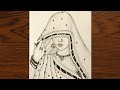 How to Draw Indian Bride Easy | Indian Woman Drawing | Girl Drawing