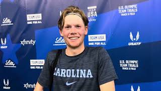 Parker Wolfe after advancing to 2024 US Olympic Trials 5k final