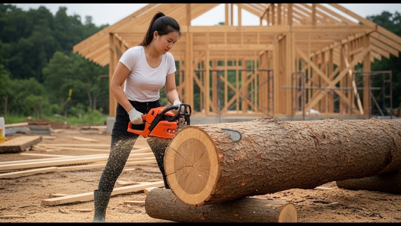 TIMELAPSE: Build Beautiful Wooden House in Nature - Living Off Grid ...