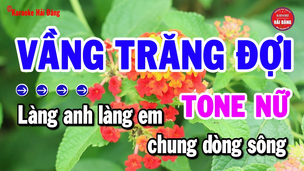 Karaoke Vầng Trăng Đợi Nhạc Sống Tone Nữ Dễ Hát | Hải Đăng