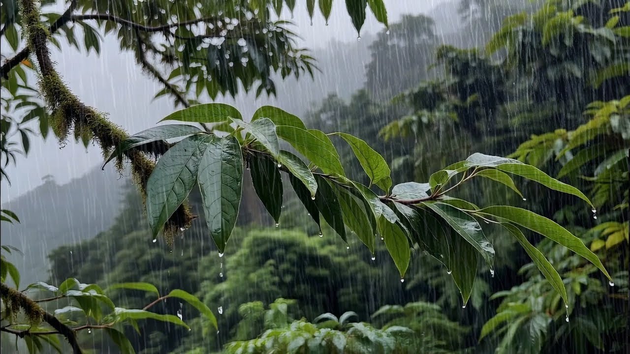 Soothing Tropical Rainstorm in the Jungle | Natural Rainforest Ambience