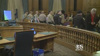 Rowdy Protest at S.F. City Hall Disrupts Meeting Over Proposed Tasers for Police