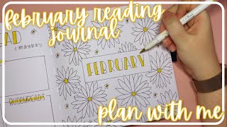 🌼 February in my Reading Journal 🌼 February 2024 Plan With Me Reading Journal Spreads 🌼