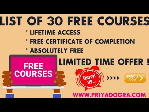 List of 30  New Courses Updated | Free Online Courses with Certificates | | Available for Today !