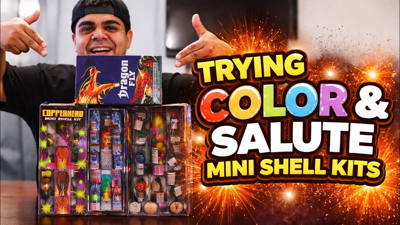 Lighting different mini shell kits, color and salute! - YouTube