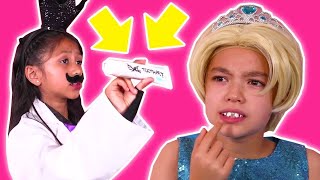 dentist pranks malice tricks olivia with magic toothpaste princesses in real life kiddyzuzaa