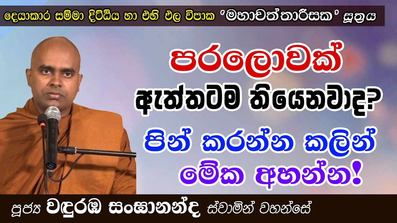 පරලොවක් ඇත්තටම තියෙනවද? (පින් කරන්න කලින් මේක අහන්න!) | Ven. Wanduramba Sangananda Thero