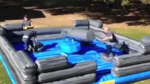 Redneck Log Slammer Inflatable Wipe Out Game