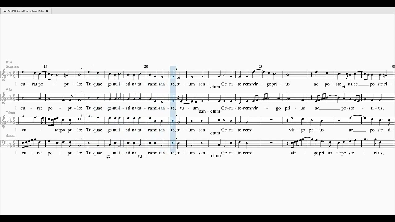 PALESTRINA Alma Redemptoris Mater SA 100 T 0 B 100