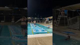 Lady Slips During Her Inflatable Mat Run