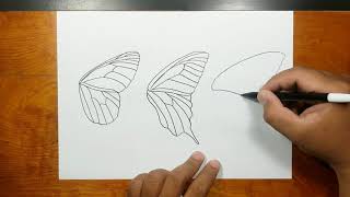 How to draw BUTTERFLY WINGS step by step