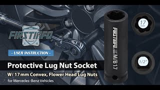 FIRSTINFO B2920 Impact Lug Nut Socket for Mercedes Benz with 17mm Convex, Flower Head Lug Nuts