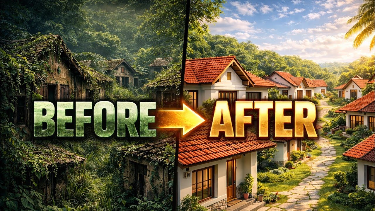 Overgrown Deserted Village Houses Restored from Dust and Vines to Beautiful Homes hai.