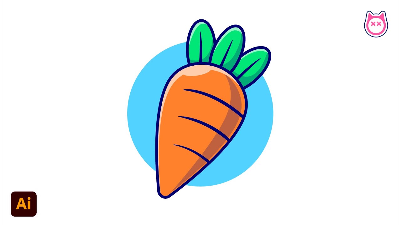 Tutorial Make Carrot Illustration Design 🥕 - (Adobe Illustrator) - YouTube
