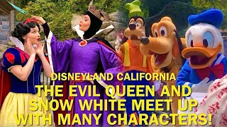The Evil Queen and Snow White Meet Up With Many Characters at Disneyland-Mickey Mouse, Gaston & More