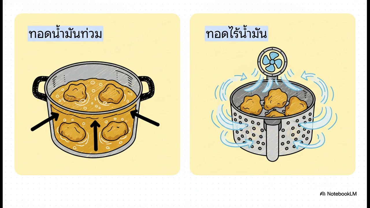 หม้อทอดไร้น้ำมันvsทอดโดยใช้น้ำมัน