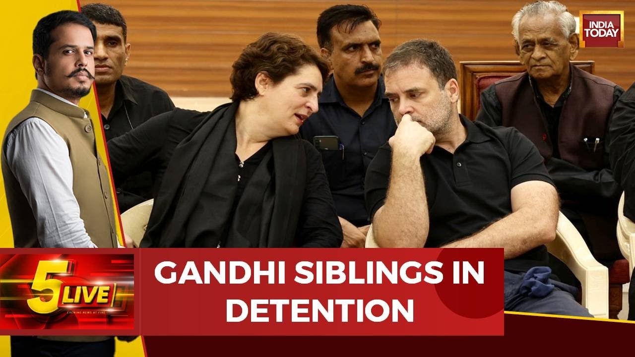 5ive Live With Shiv Aroor | Congress' Dharna, Dangal & Detentions | BJP Scoffs At 'Gandhi Theatrics'