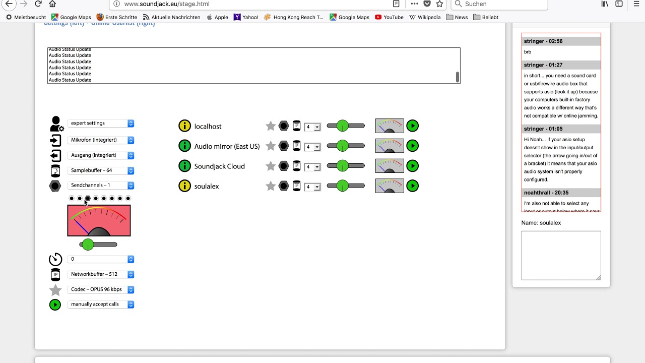 Soundjack-Video2: Soundjack Engine Tutorial (Parameter Settings)