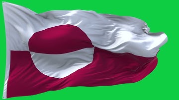 🚩Greenland Flag Waving | GREEN SCREEN & CHROMA MATTE🚩