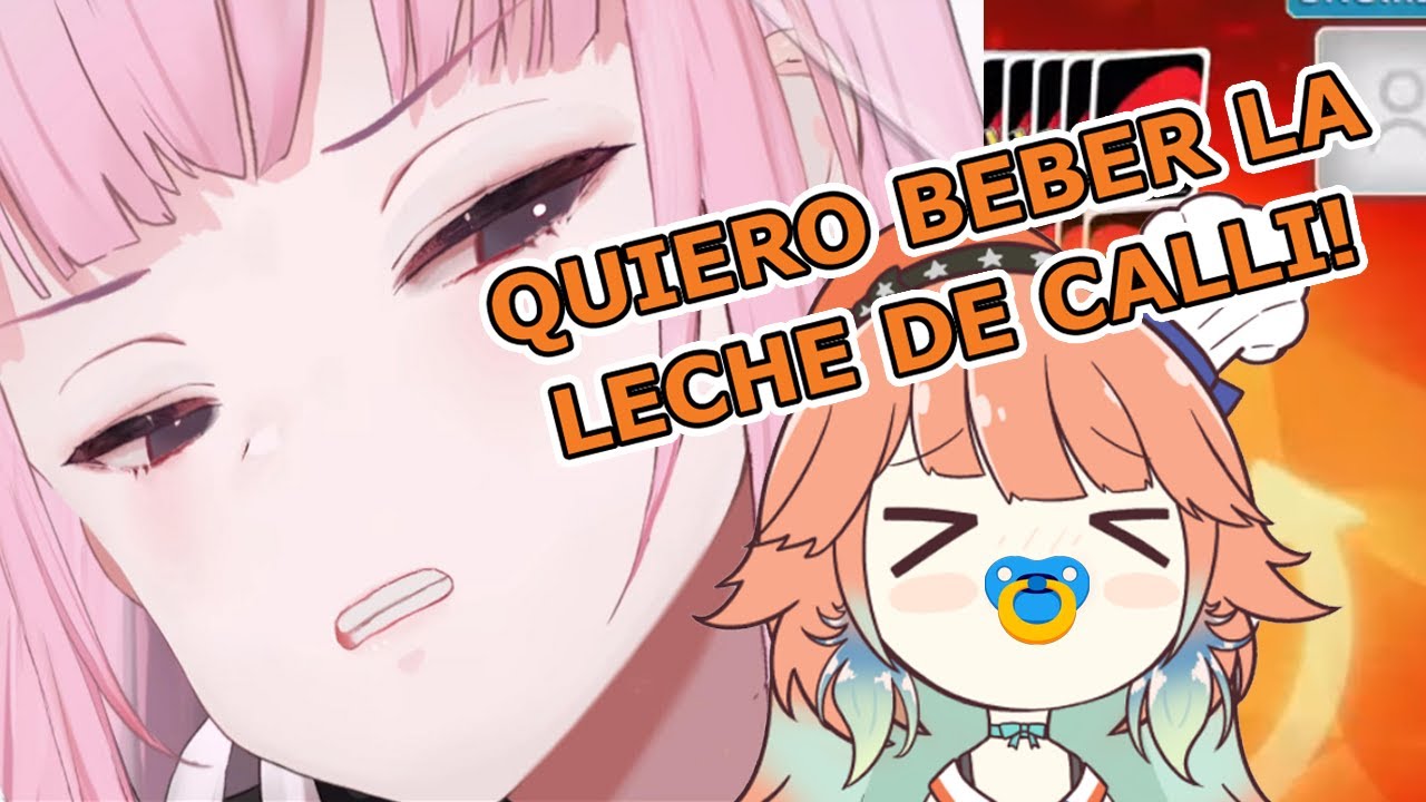 Kiara le pide a Calli su Leche como una Bebé y dice algo Yabe (UNO Collab - Sub Español)