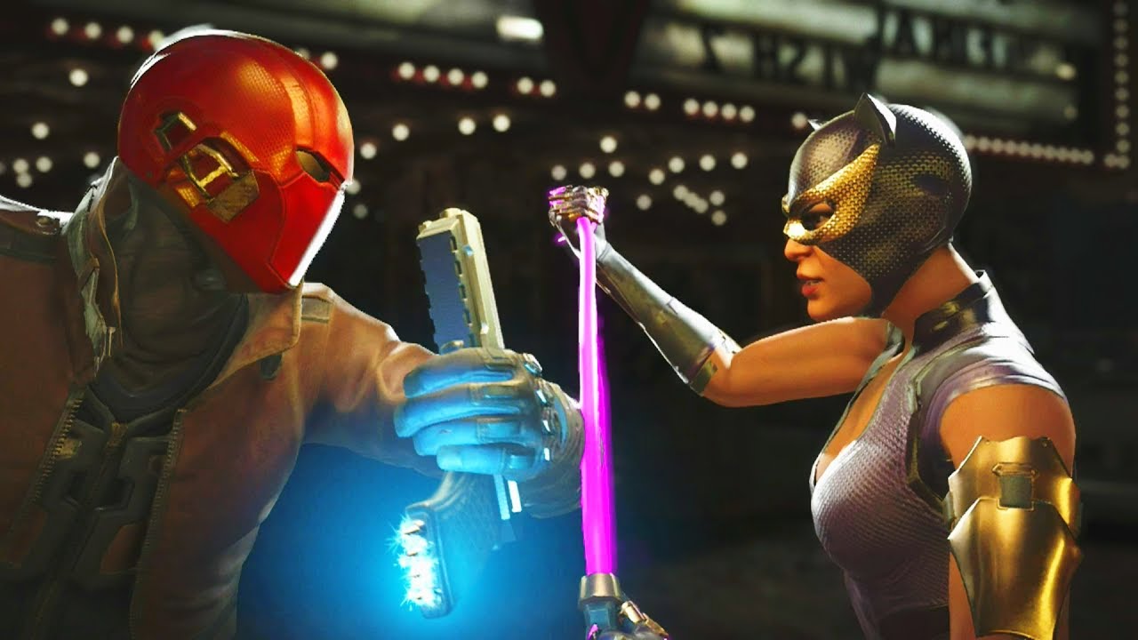 Injustice 2 Red Hood vs Catwoman All Intro Dialogue, Super Moves And Clash Quotes YouTube