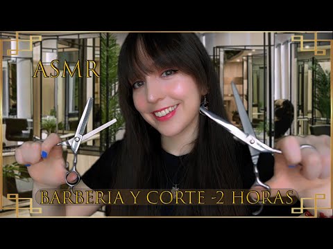 ⭐ASMR 2 HORAS de Barbería y Corte de Cabello💈 [Sub] Atención Personal Relajante para Dormir