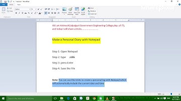 Make a Personal Diary using Notepad
