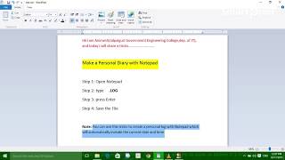 Make a Personal Diary using Notepad screenshot 4