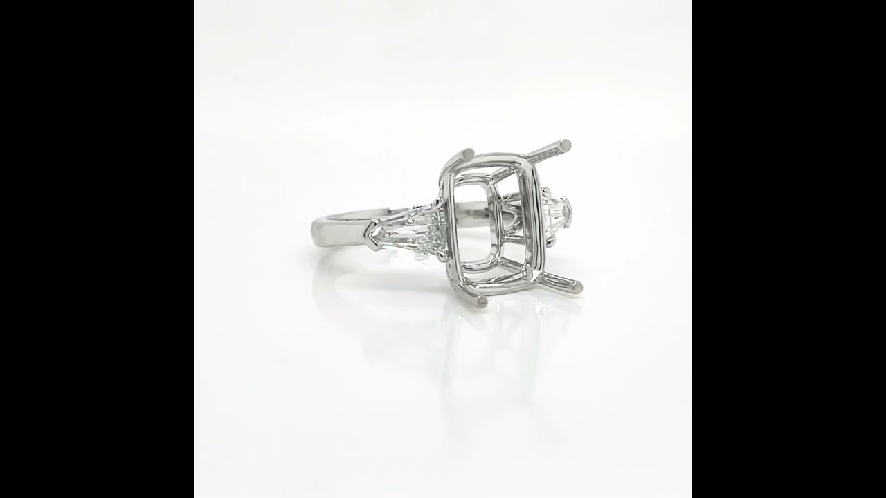18Kt White Gold Diamond Semi Mount