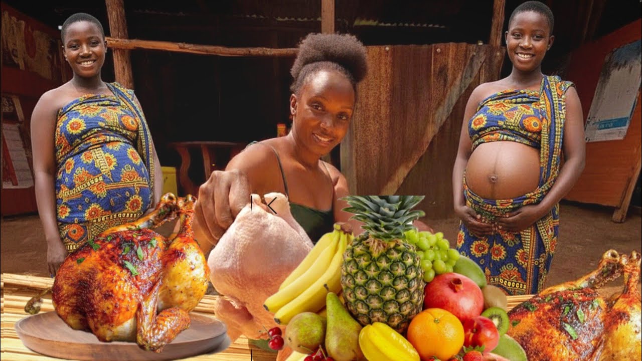 African village mum cooking authentic juicy tender tasty chicken curry along side cassava ugali🤤🤤