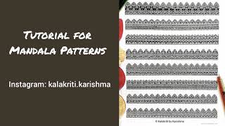 Mandala Patterns Tutorial- Beginners and Intermediate