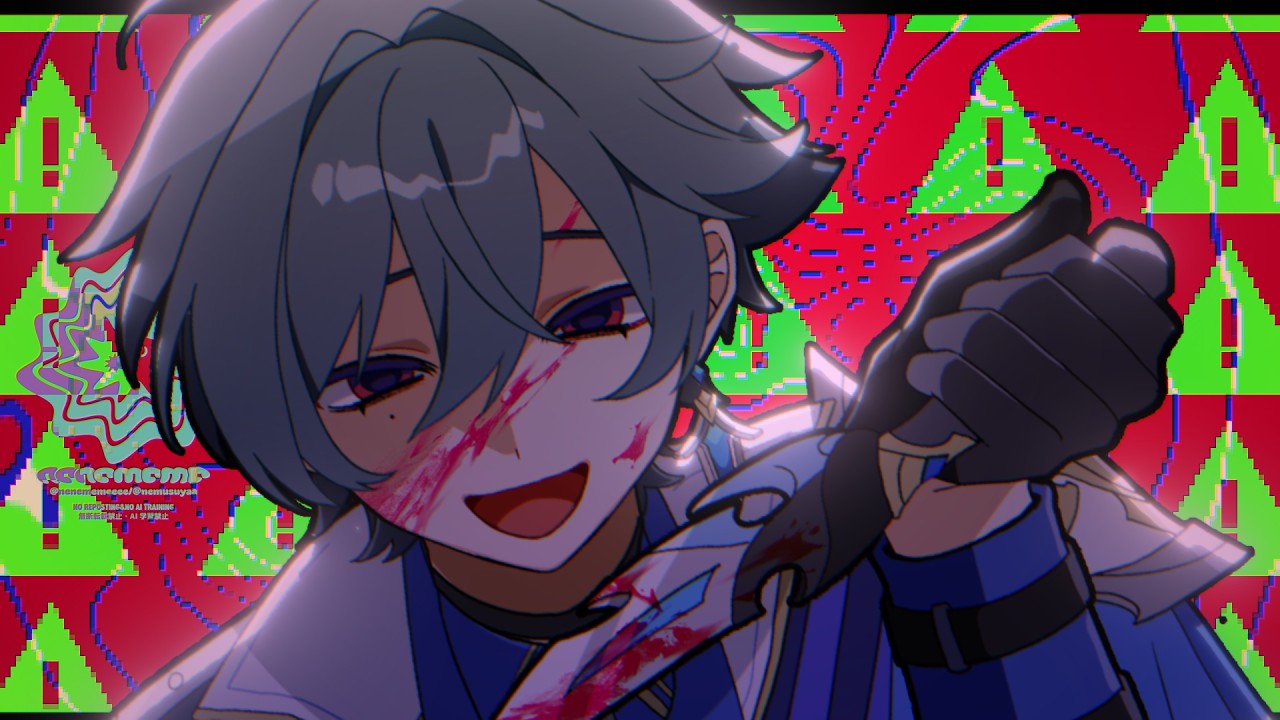 【手描き原神】grab the knife | meme【ローエン】