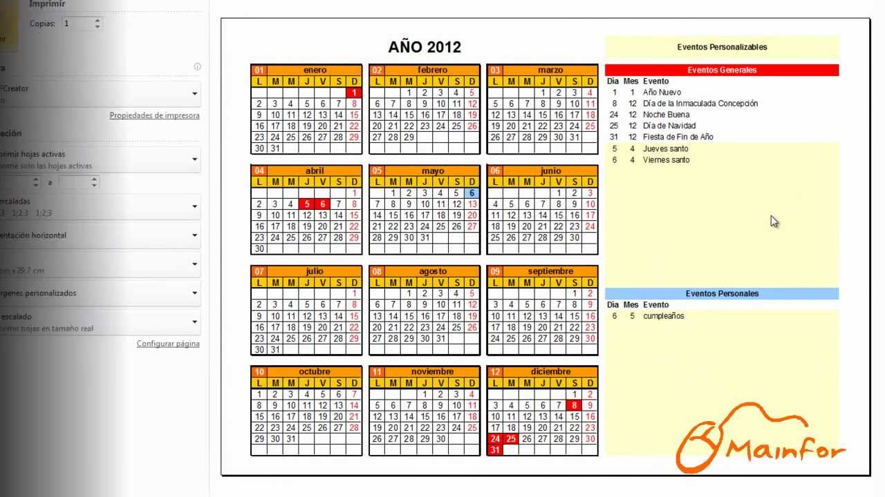 Como hacer un calendario con word