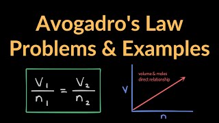 Avogadro's Law V1/n1 = V2/n2 Examples, Practice Problems, Calculations, Graph, Equation