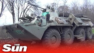 Ukrainian paratroopers commandeer Russian armoured carrier and ammo